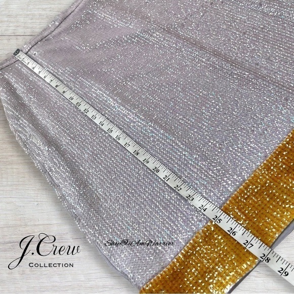 J.Crew Collection NWT Rare iridescent lavender & marigold sequin pencil skirt - Picture 7 of 9